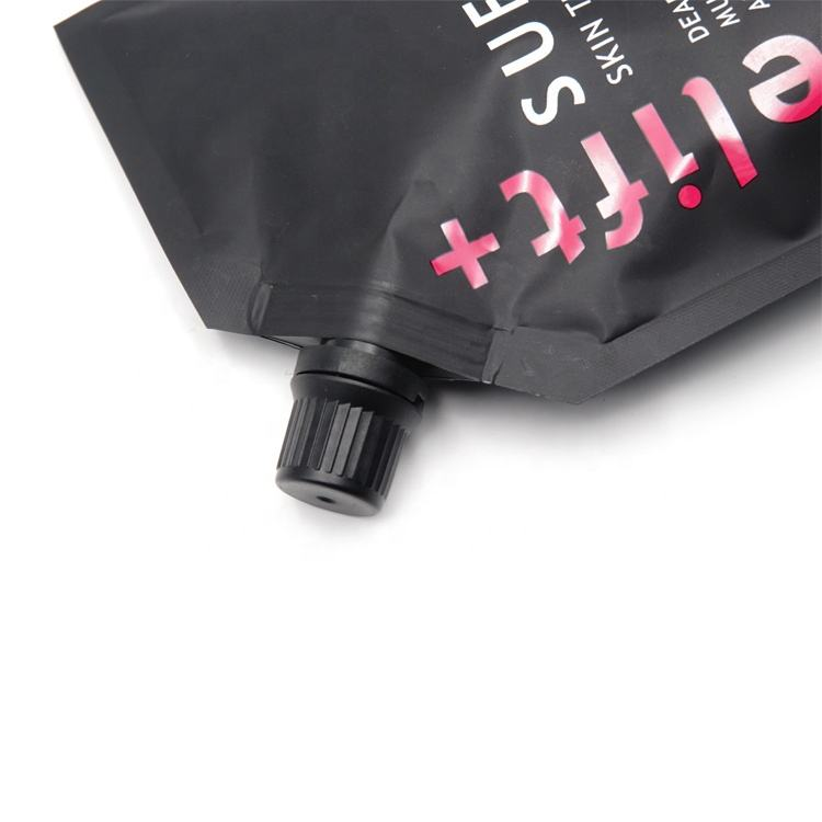 Beg Pembungkusan Spout Hitam untuk Syampu dan Kosmetik Cair