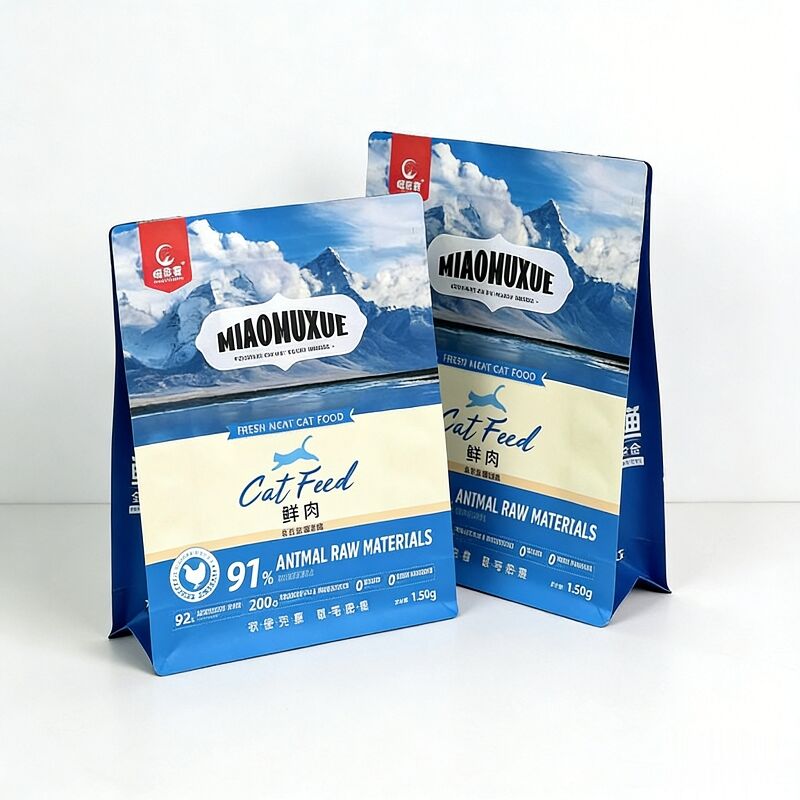 Food Grade Square Bottom Bag Pet Food Packaging Resealable Zipper for Cat Dog Food