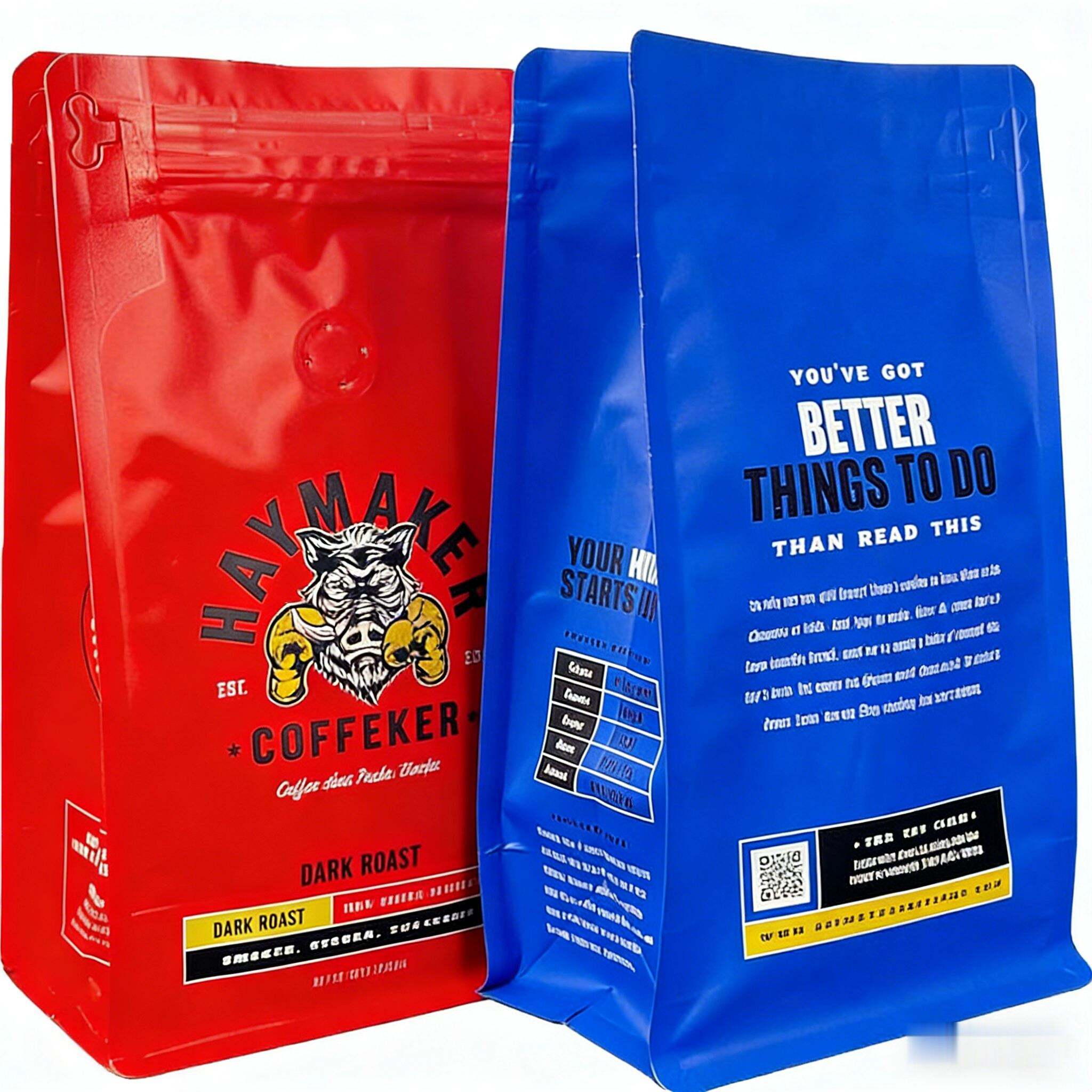 Customized logo Coffee Bag Flat Bottomed Coffee Bean Bag with Valve Tea Powder Packaging Zipper