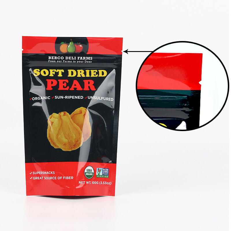 Custom Glossy Stand-Up Pouch for Dried Pineapple  Plastic Packaging