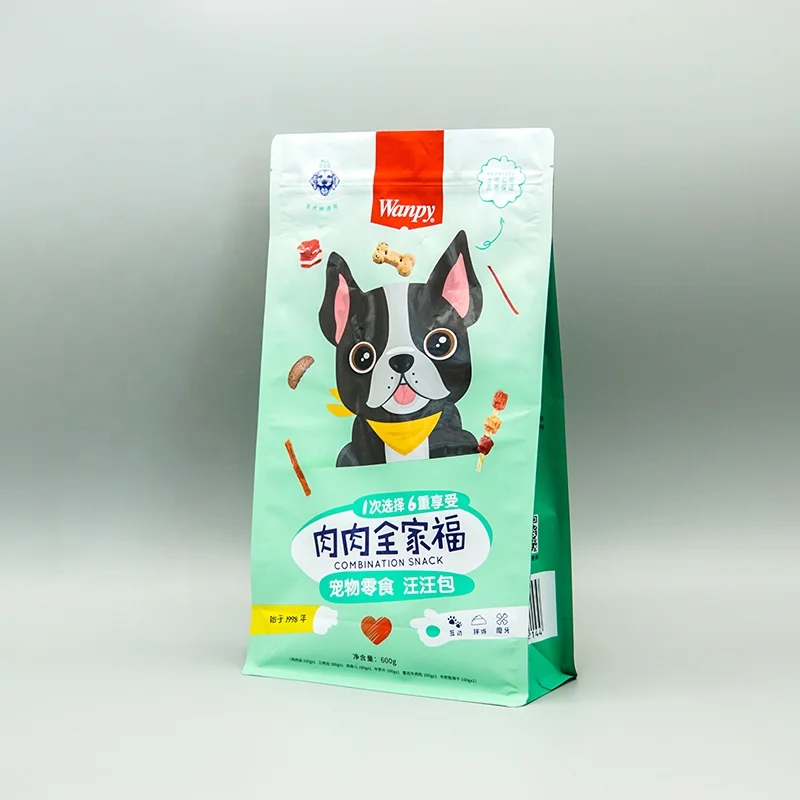 Custom Flat Bottom Aluminum Foil Pouch for Dog Food & Pet Snacks