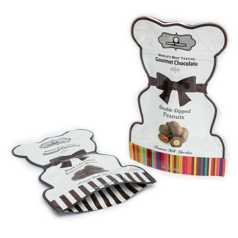 Niestandardowe, drukowane woreczki z mi?kkiego materia?u i zamkiem b?yskawicznym w nietypowym kszta?cie do cukierków, plastikowe woreczki mylarowe do s?odyczy