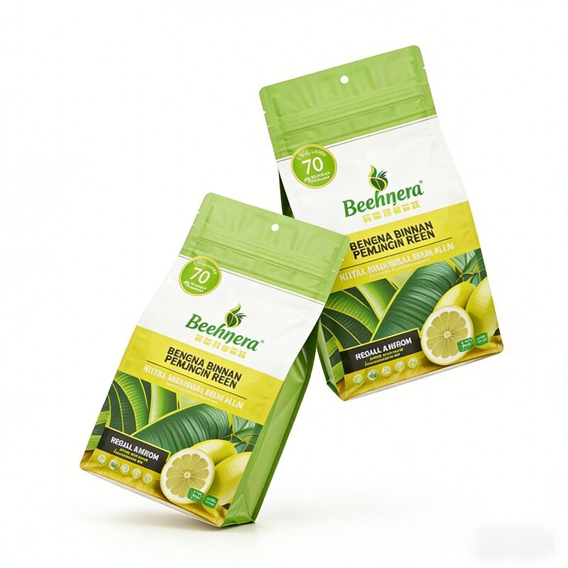  Lemon Tea Flat-bottomed Bag Snack Brewing Tea Eight-sided sealed Standing Bag with Hanging Holes