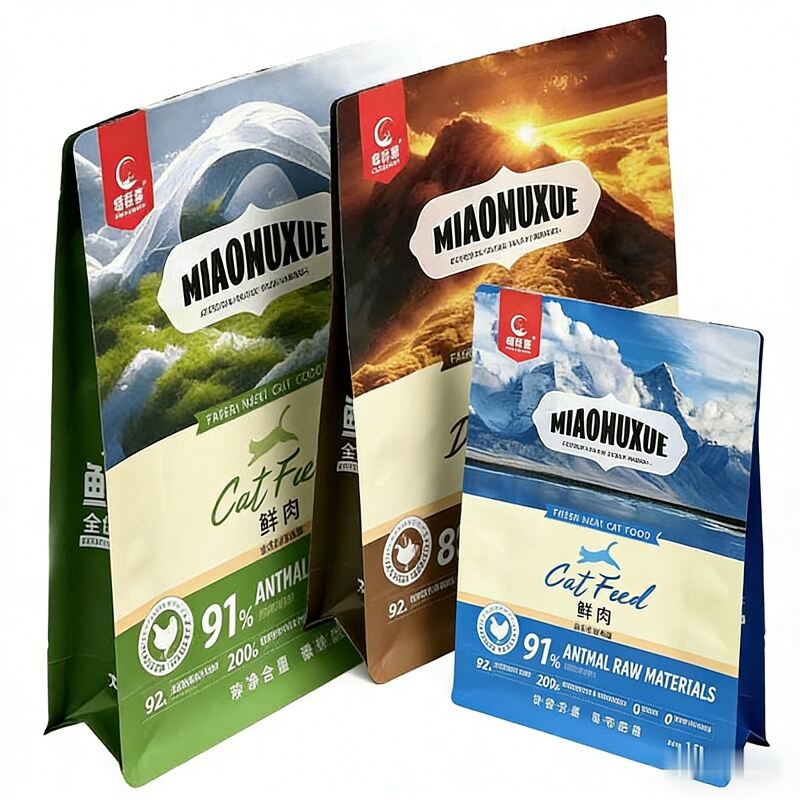 Food Grade Square Bottom Bag Pet Food Packaging Resealable Zipper for Cat Dog Food