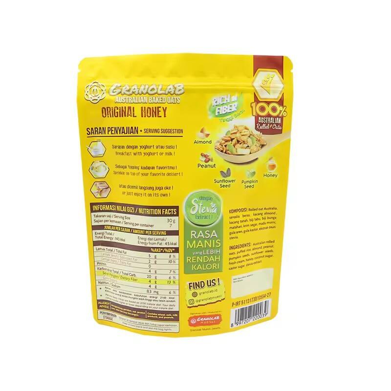 Custom PET/VMPET/PE Stand-Up Pouch for Granola & Snacks
