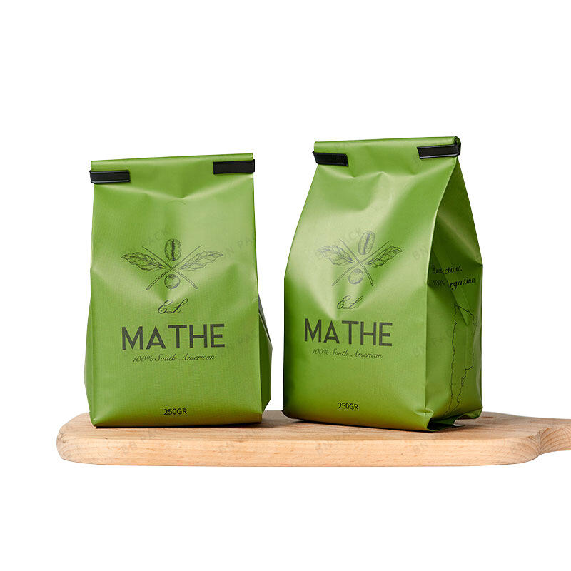 Custom Matte Four-Side Seal Coffee Pouch with Tin Tie Packaging Bag