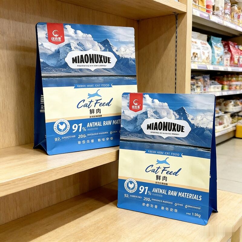 Food Grade Square Bottom Bag Pet Food Packaging Resealable Zipper for Cat Dog Food