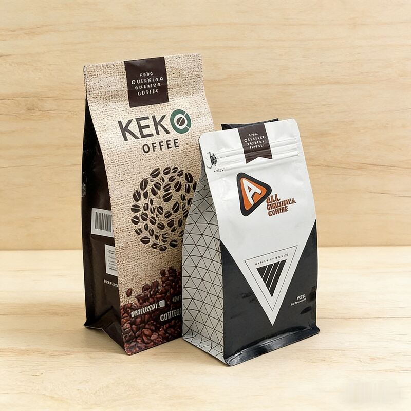 Biodegradable Kraft 250g Coffe  Packaging Zipper Flat Bottom Coffee Bean Bag Valve