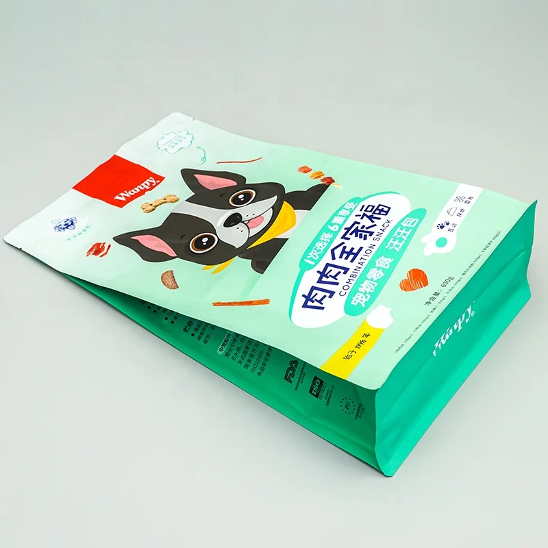 Custom Flat Bottom Aluminum Foil Pouch for Dog Food & Pet Snacks