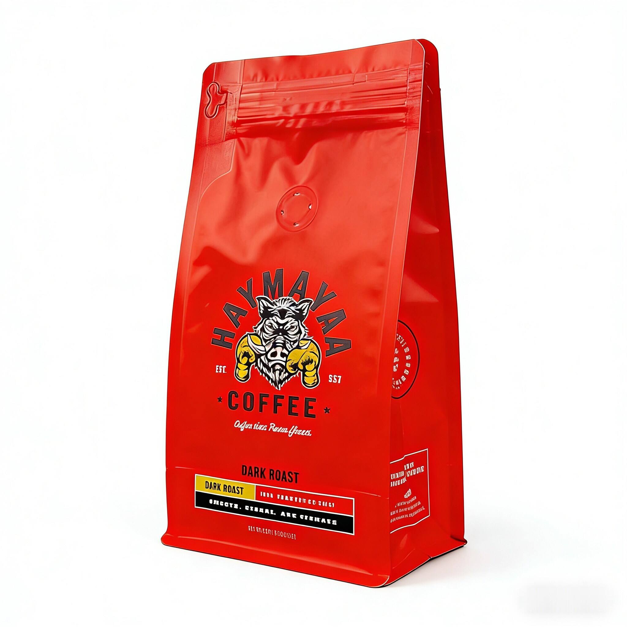 Customized logo Coffee Bag Flat Bottomed Coffee Bean Bag with Valve Tea Powder Packaging Zipper