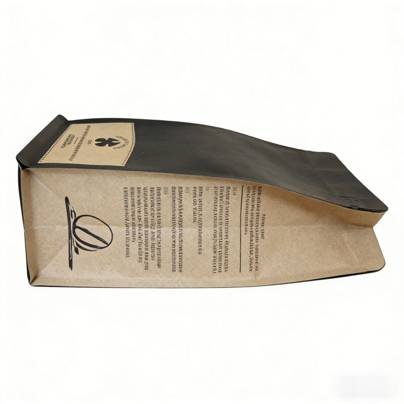 Kraft Recyclable Coffee Bag Blockbodenbeutel 1kg Flat Bottom Pouch