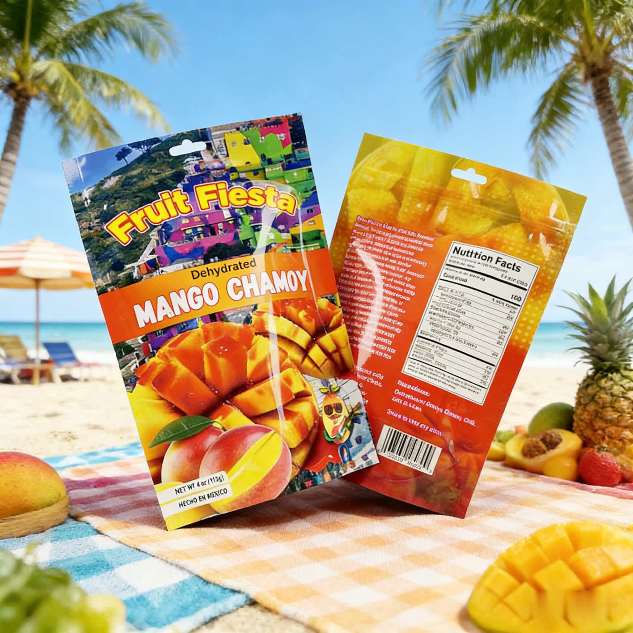 Custom Glossy Stand-Up Pouch for Dried Mango Doypack Design Packaging