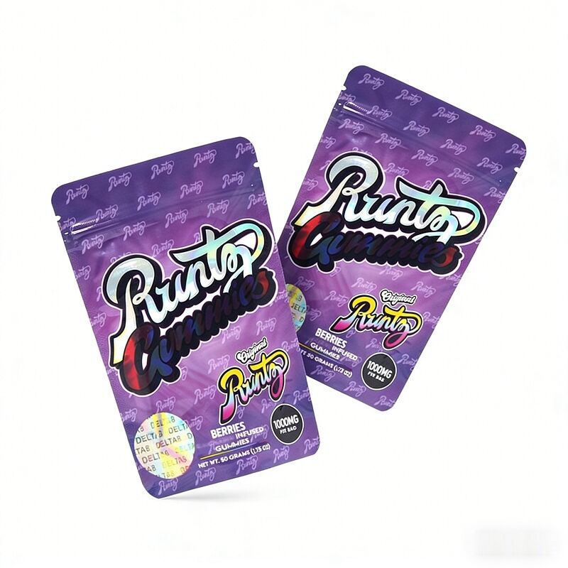 Pacáiste seachtrach PET holografach a sheasann suas do ghumhais, saincheaptha