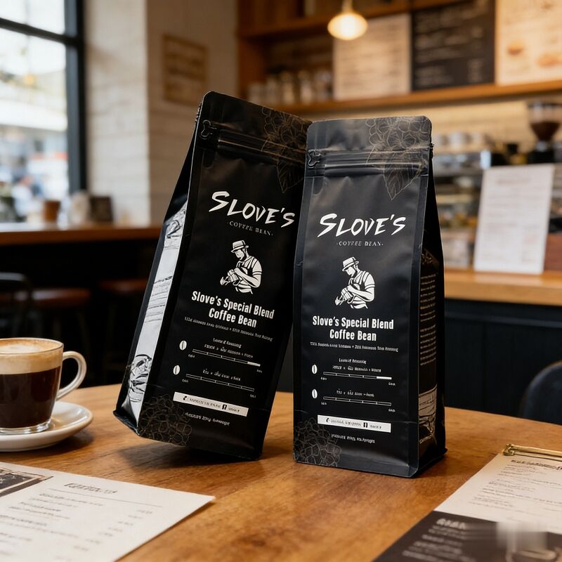 250g Recycle Flat Bottom Standing Zipper Lock Coffee Bean Packaging Bag 