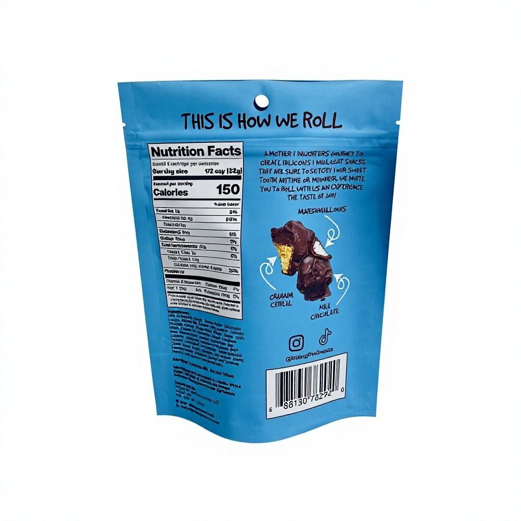 Bolsas personalizadas de plástico ecolóxicas e reciclables para embalar aperitivos e caramelos