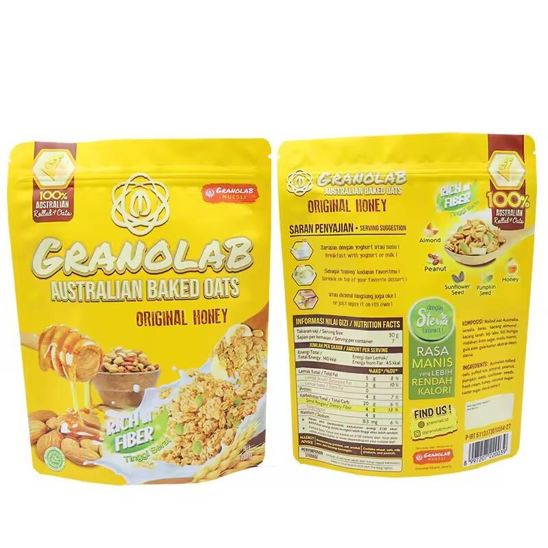 Custom PET/VMPET/PE Stand-Up Pouch for Granola & Snacks