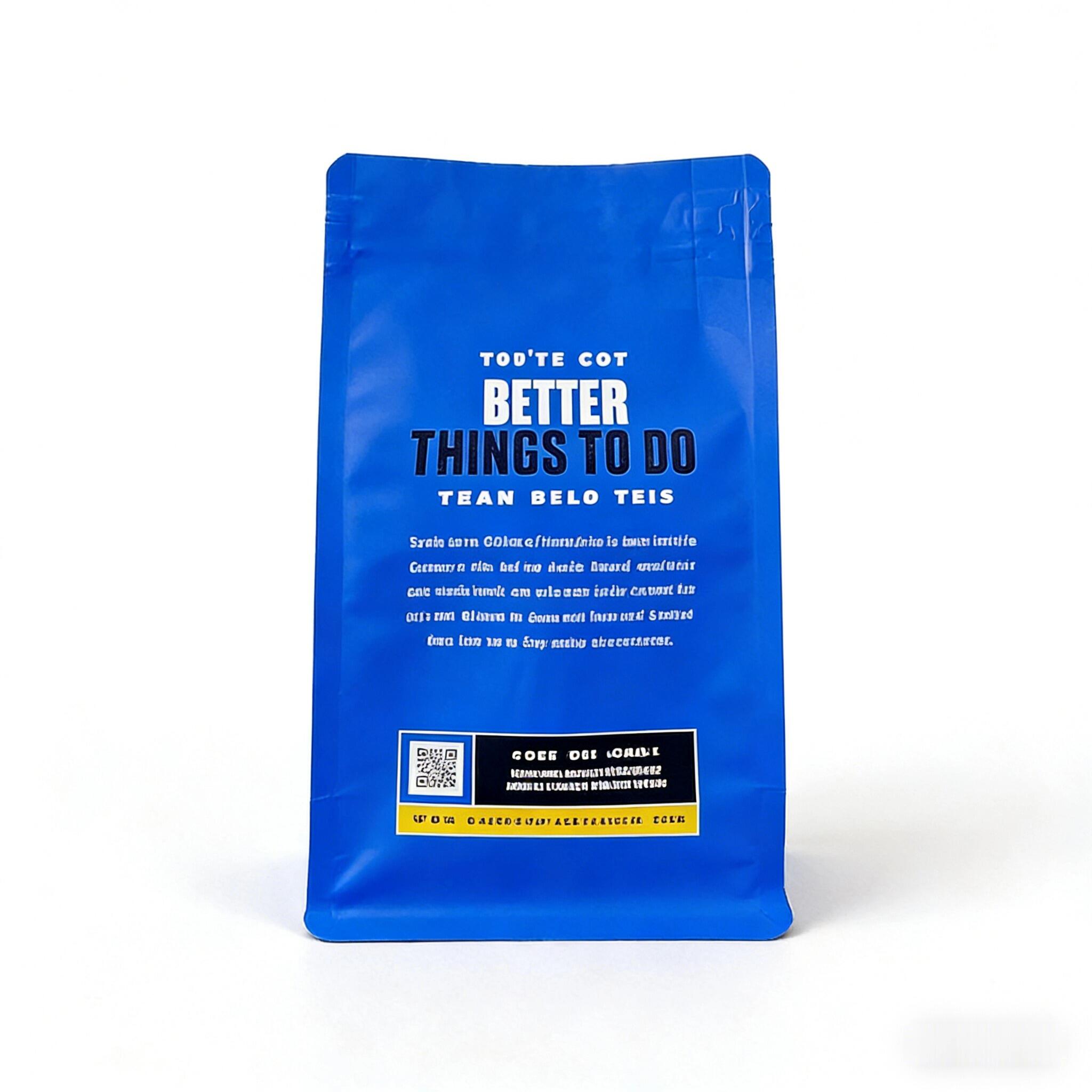 Customized logo Coffee Bag Flat Bottomed Coffee Bean Bag with Valve Tea Powder Packaging Zipper