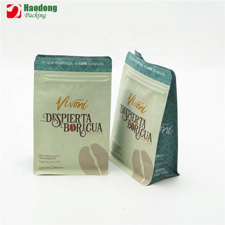 Beg Kopi Berdasar Rata dengan Katil untuk Pembungkusan Kopi dan Beg Biji Kopi