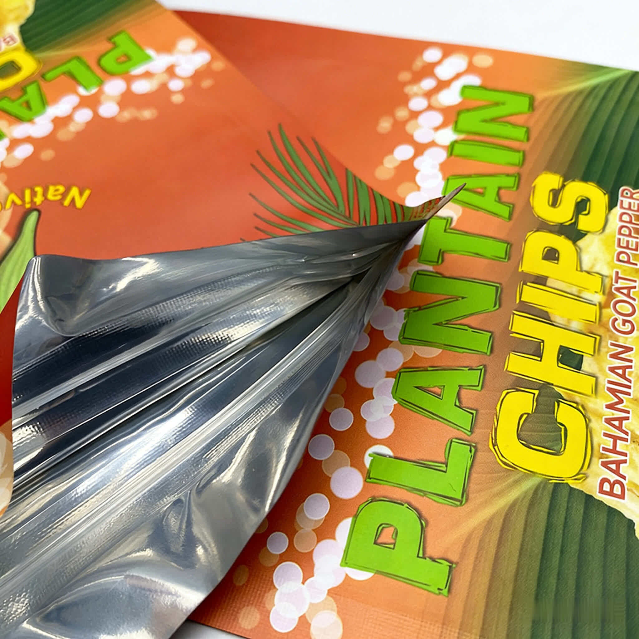 Custom Glossy Stand-Up Pouch for Dried Plantain Chips Plastic Packaging
