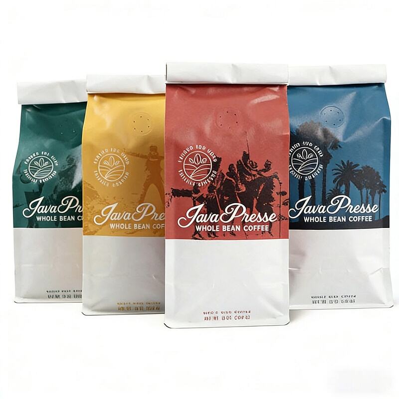  Flat Bottom Matte Zip Lock Aluminum Foil Pouch for Tin Tie Coffee Packaging Bags With Valve