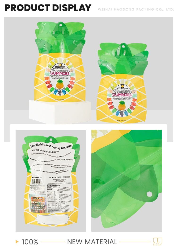 Sweet Candy Pineapple Flavor Stand up Pouch Mylar Bag with Zipper