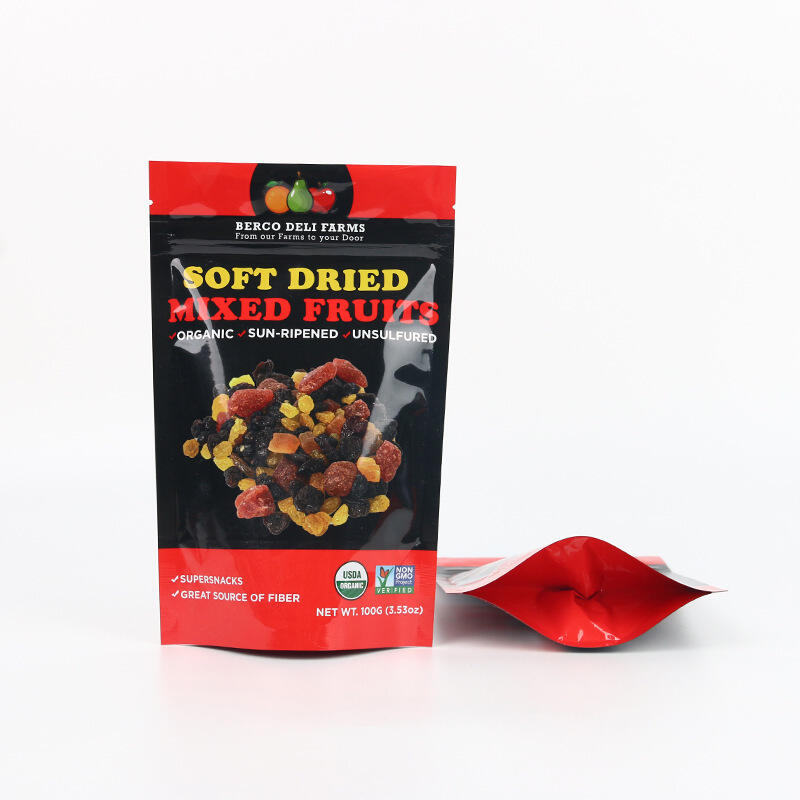 Custom Glossy Stand-Up Pouch for Dried Pineapple  Plastic Packaging