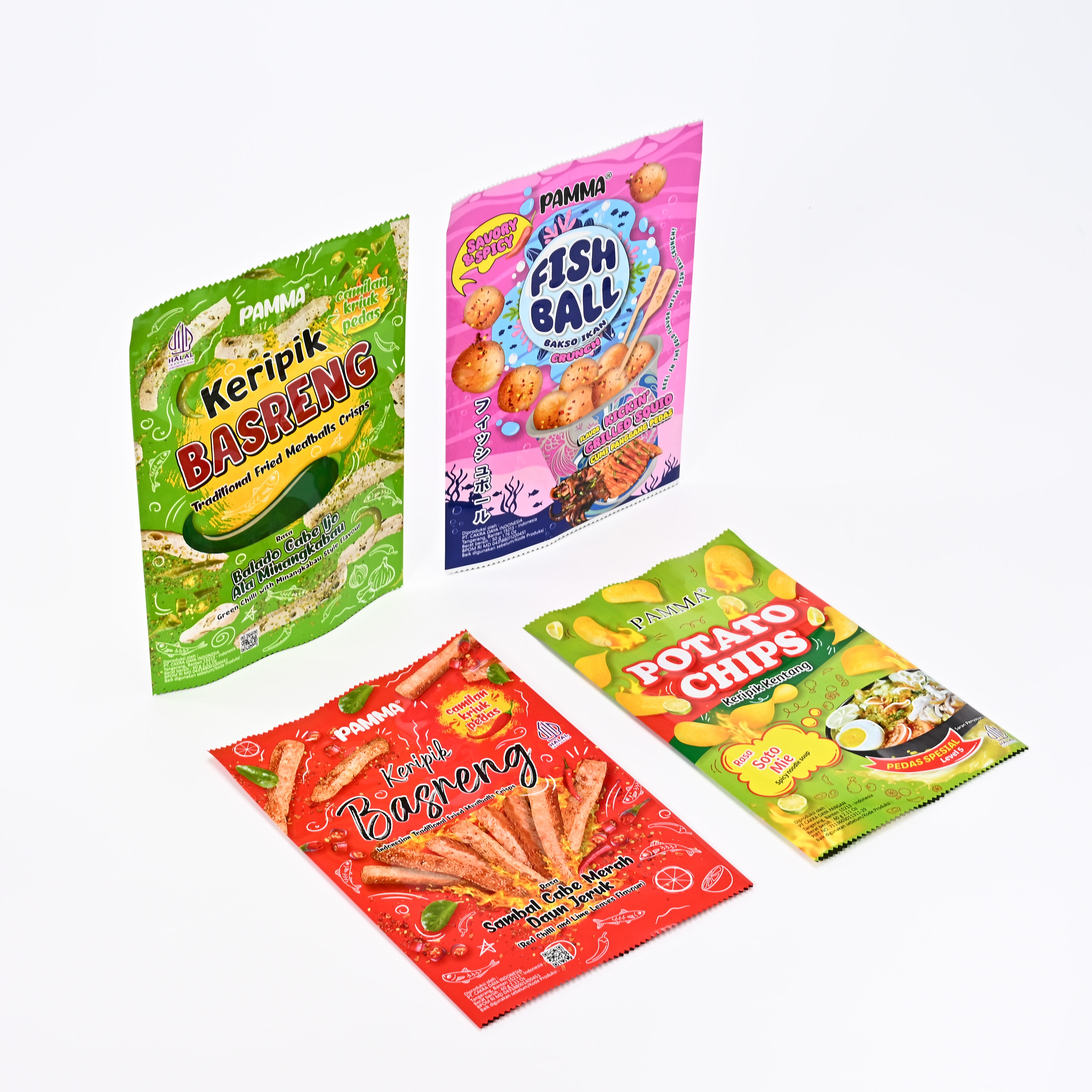 Back Seal Bag for Snack Food Packaging Crisp Chip Pouch Factory Direct