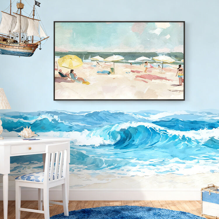 Beach Scene Canvas Art for Hotels Coastal Wall Decor Wholesale