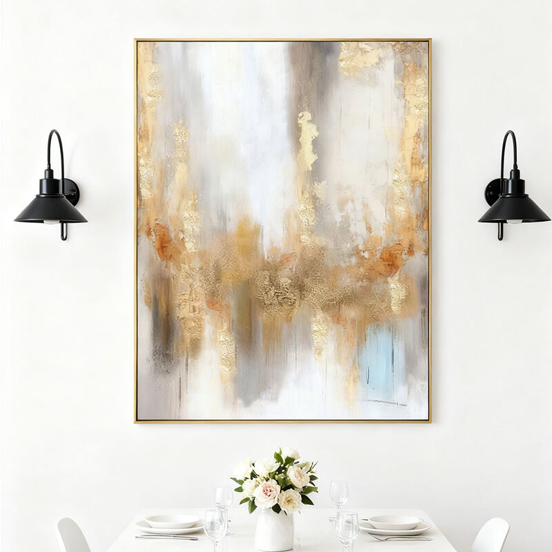 Ealaín Bhalla Fostálach Gorm agus Airgeadra | Pictiúr Cnapa Téacsraithe Luksus le Bláth Airgid do hOstáin & Dearadóirí Isteach