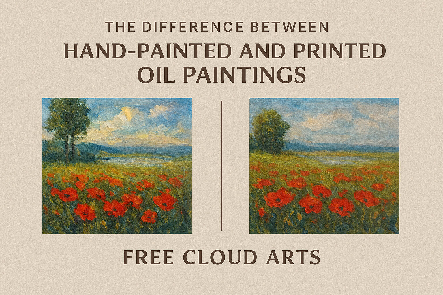 수작업 회화와 인쇄된 유화의 차이점