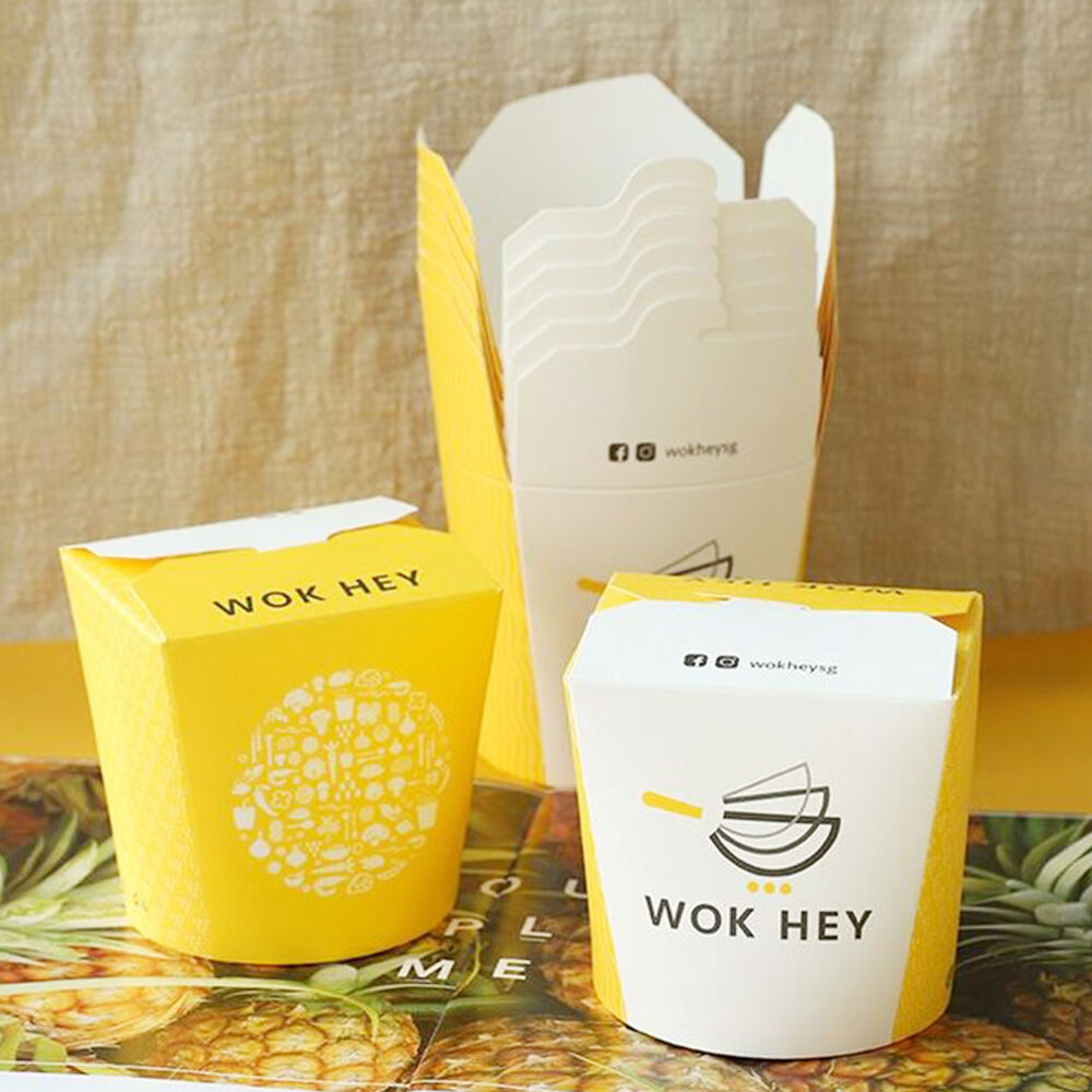 Take Away Food Packaging Kraft Paper Noodle Box Paper Bucket