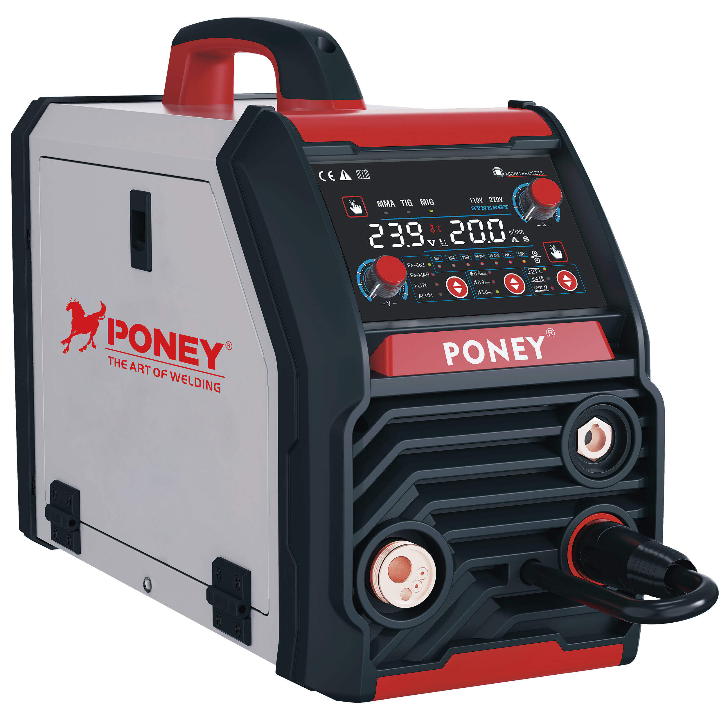220V Multi-Function Inverter Mig Welding Machine Mig-200 Digital Control Synergic Mig Welding Machine