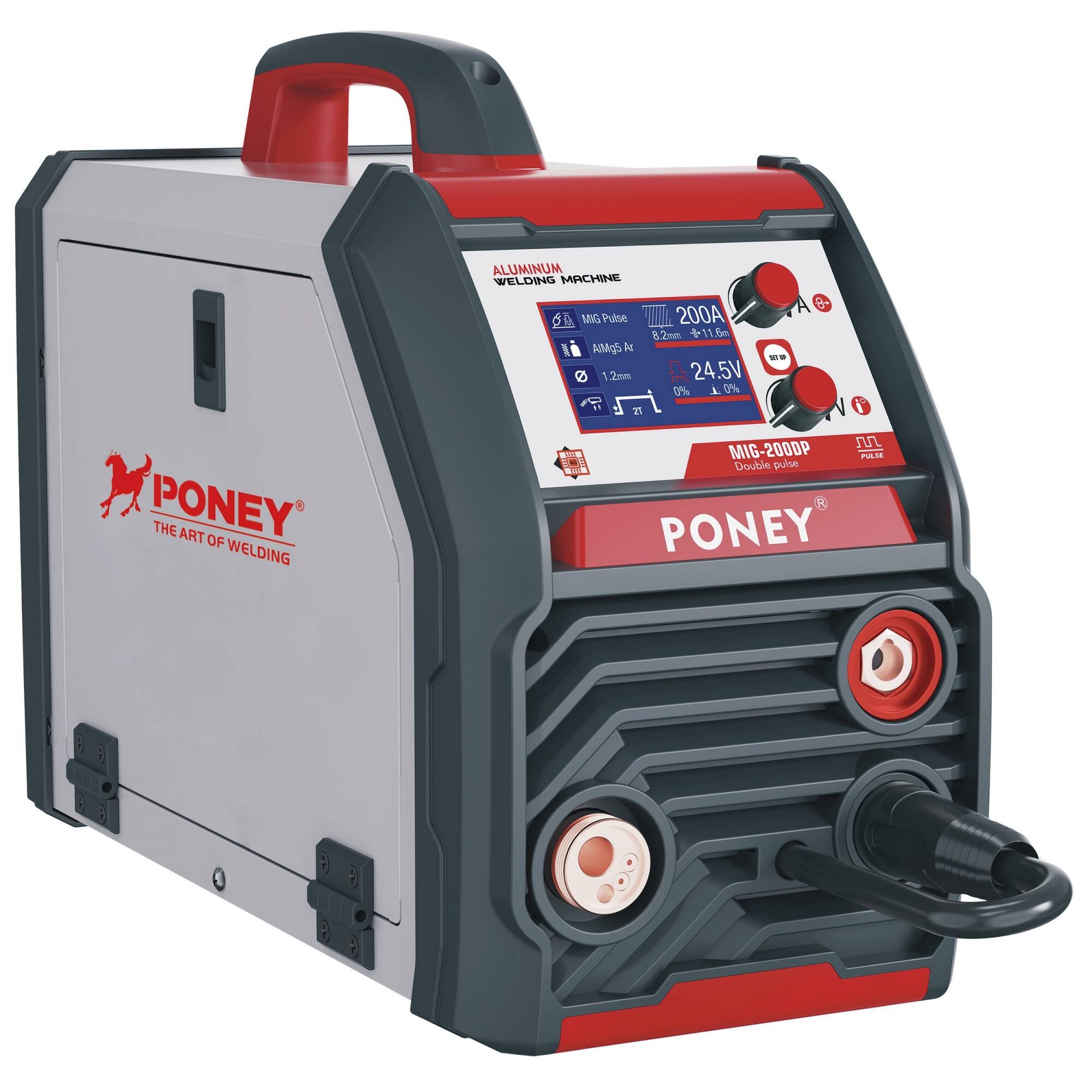 220V Multi-Function Inverter Mig Welding Machine Mig-200 Double Pulse Lcd Digital Control Synergic Mig Welding Machine