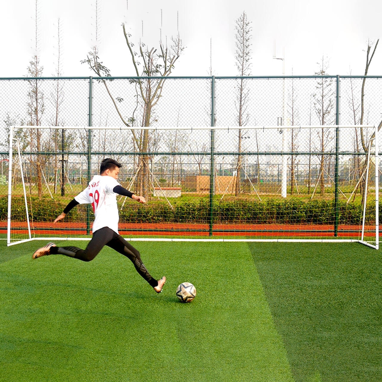 MOZURU 300CM Steel Soccer Goal