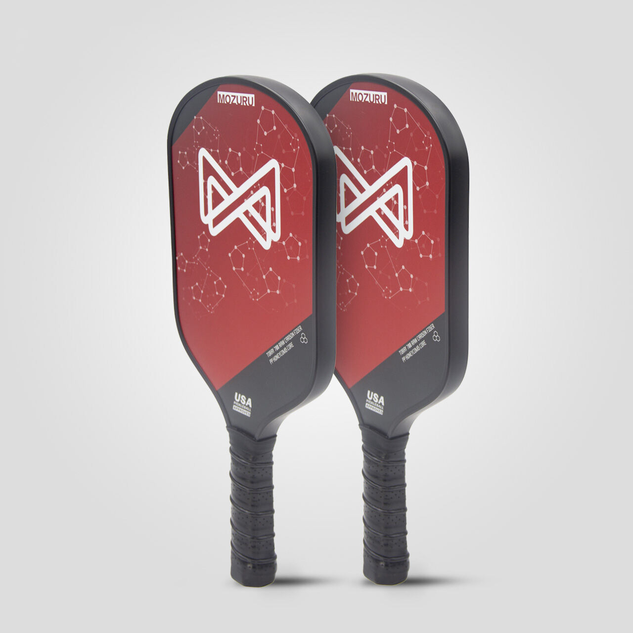 MOZURU Raw Toray T700 Carbon Fiber + PP Honeycomb Core Pickleball Rackets(Rough Surface)