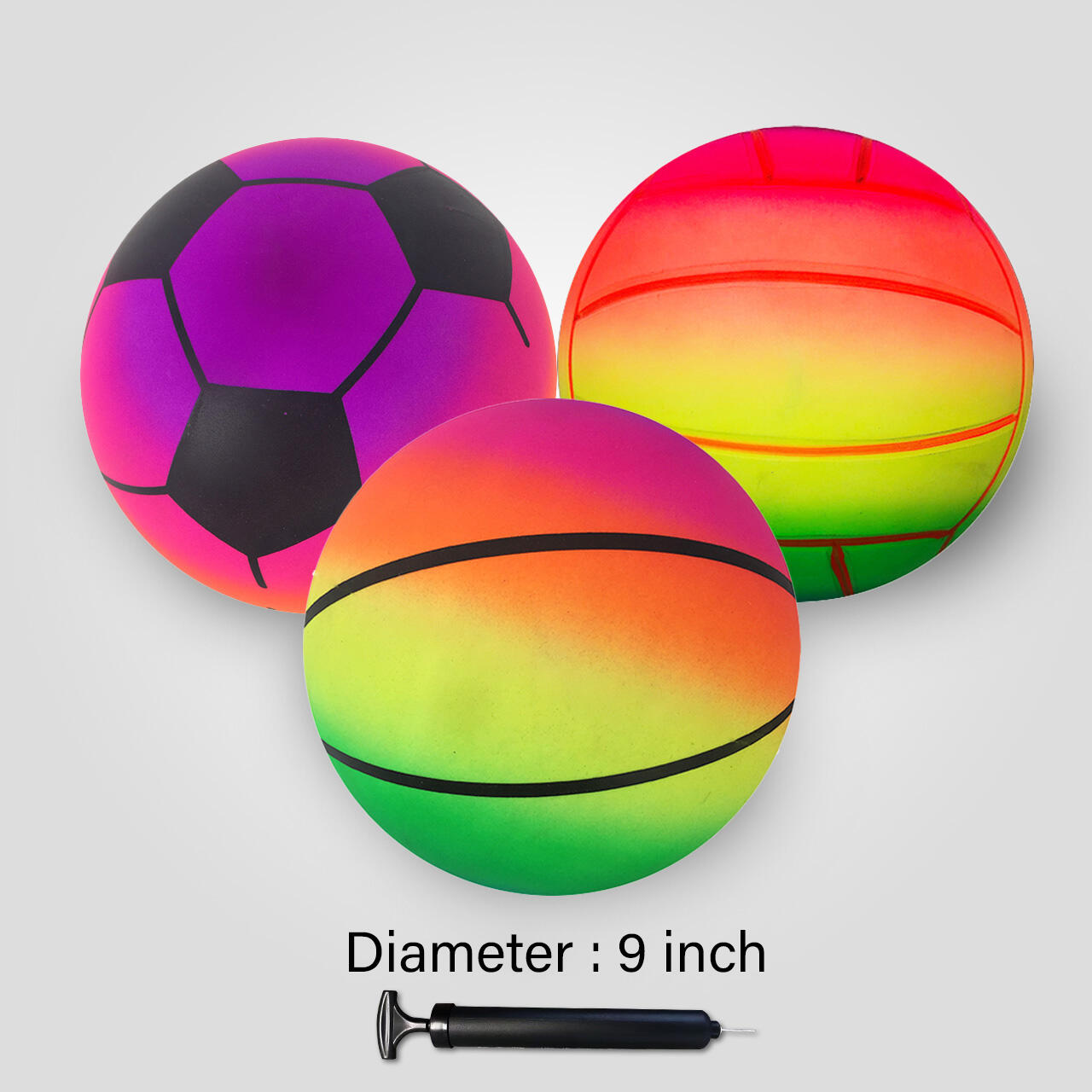MOZURU 5inch Colorful PVC Rainbow Ball