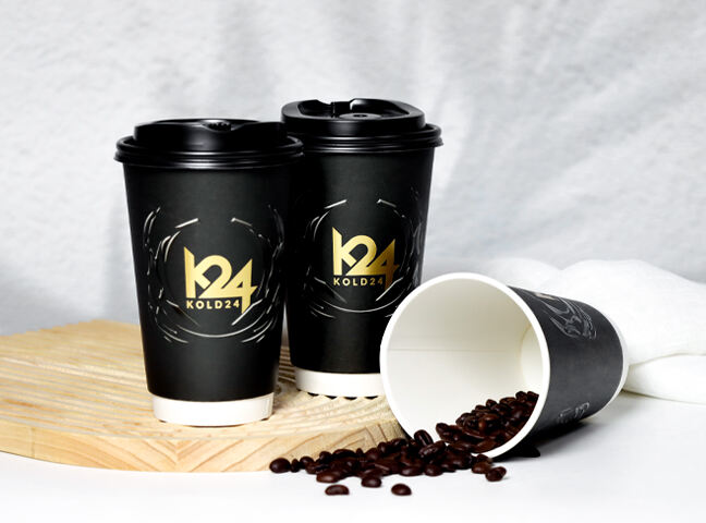 UV Black Hot Stamping Paper Cups for Branding | Custom Paper Cup Supplier