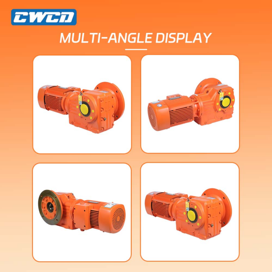 product factory custom high efficiency k series hard face helical gear reducer with output flange-3