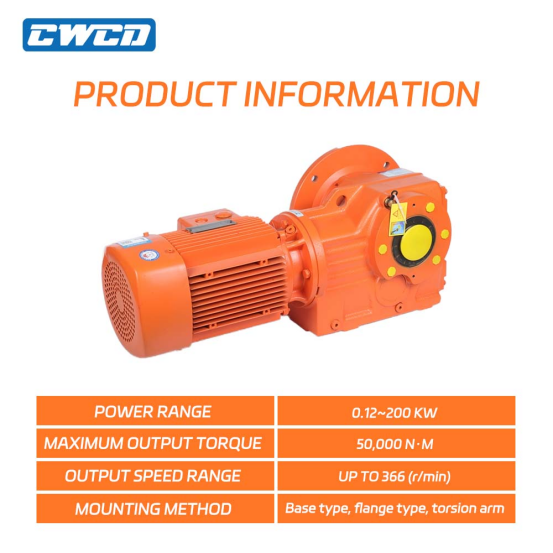 product factory custom high efficiency k series hard face helical gear reducer with output flange-0