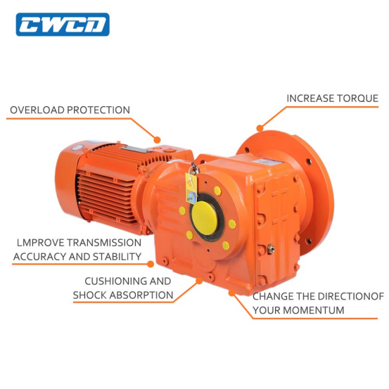 product factory custom high efficiency k series hard face helical gear reducer with output flange-1