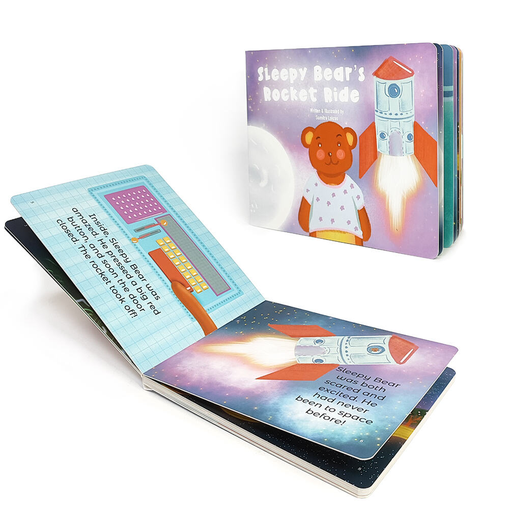 Sleepy Bear's Rocket Ride Board Book, Kids Space Bedtime Story