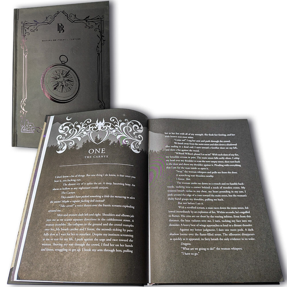 Fantasy Novel with Foil Compass Cover & Themed Interior Pages
