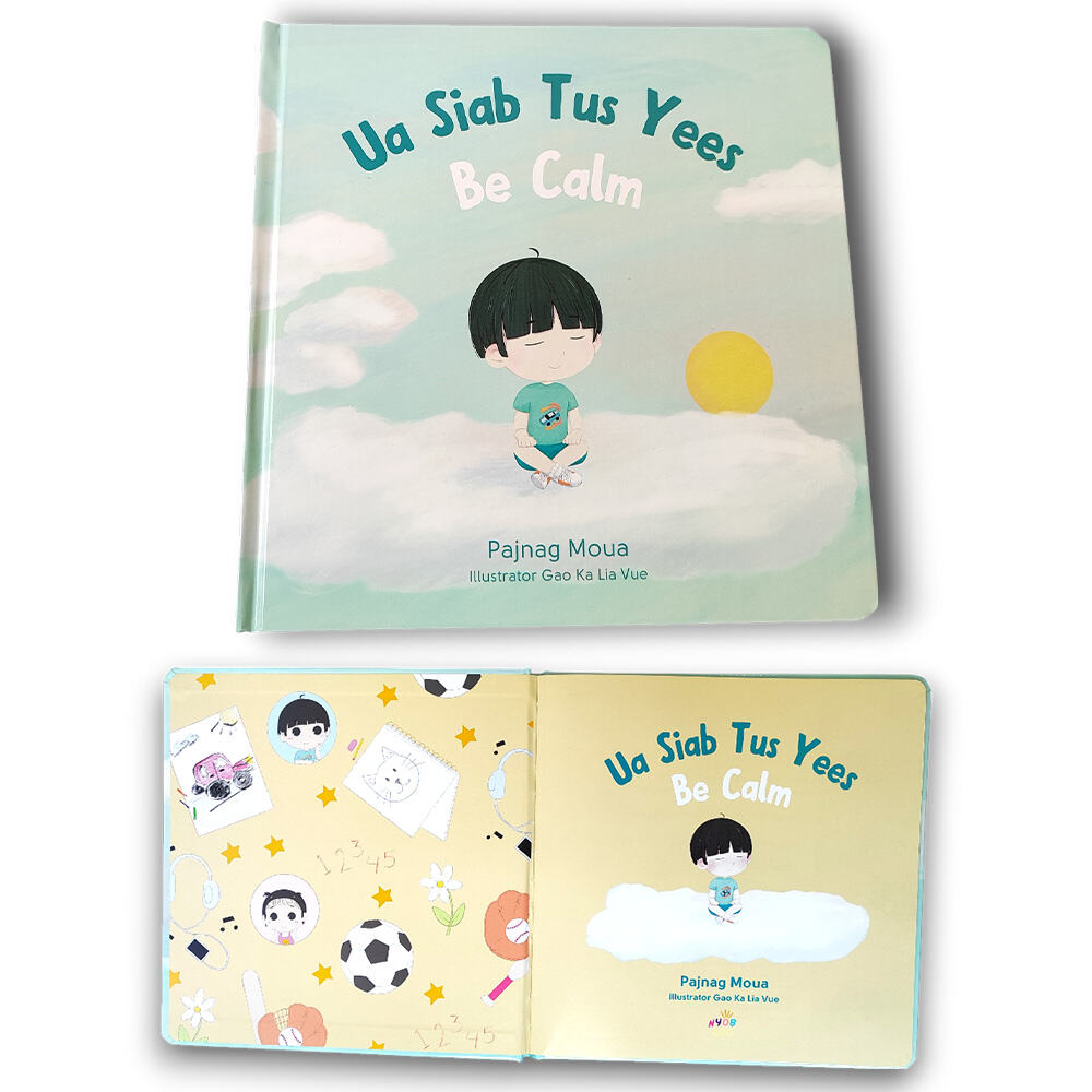 Be Calm Bilingual Board Book, Hmong & English Mindfulness for Kids