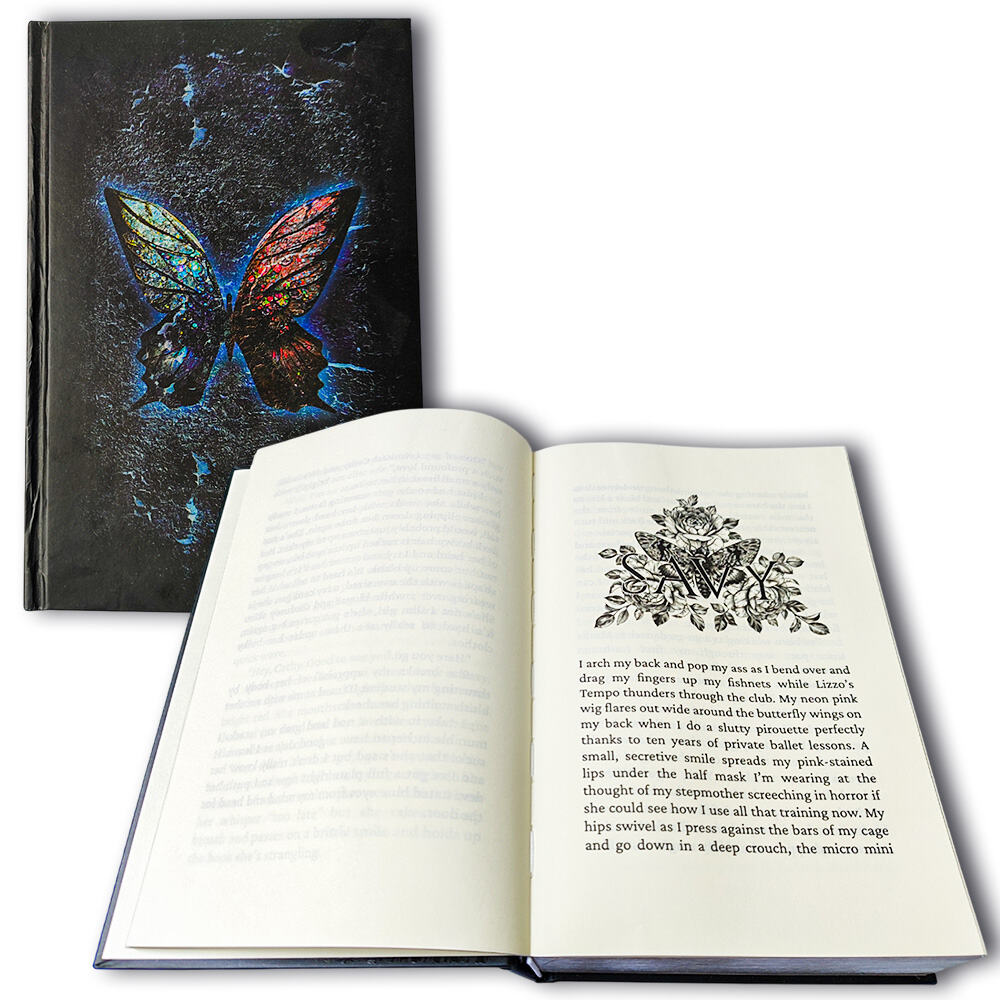 Hardcover Novel with Holographic Butterfly Cover & Gold Gilded Page Edges