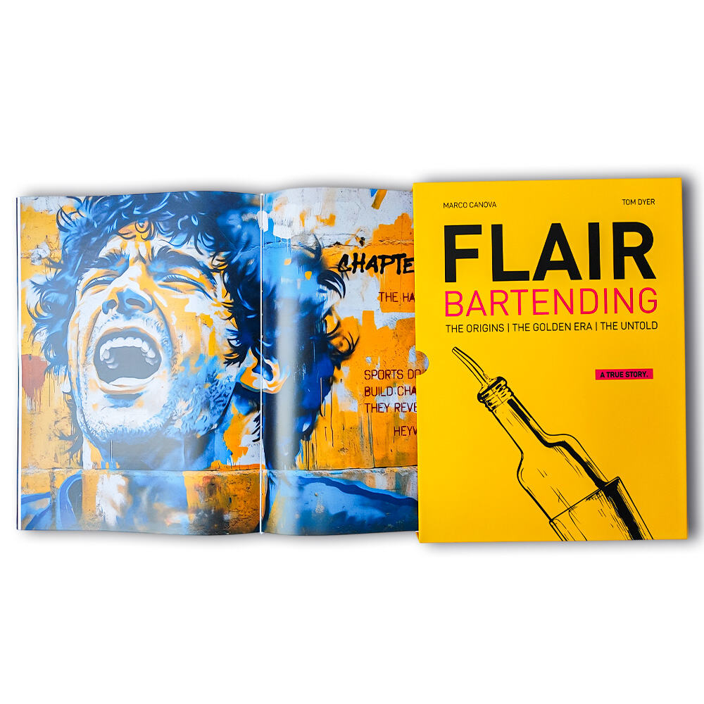مجموعة كتب صلبة الغلاف عن فن العروض bartending من Flair، دليل خلط المشروبات الكحولية مع تغليف حصري