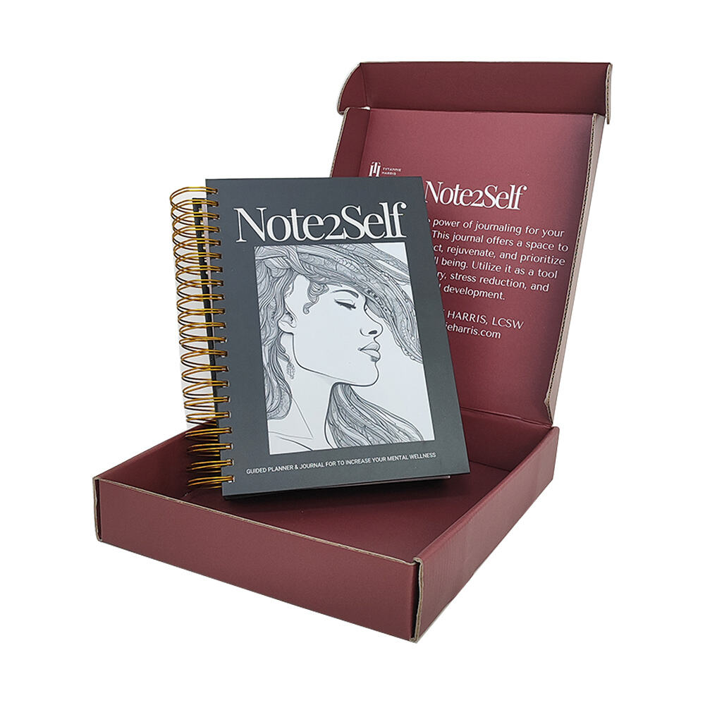 Note2Self Guided Mental Health Journal, Spiral-Bound Self-Care Planner with Gift Box