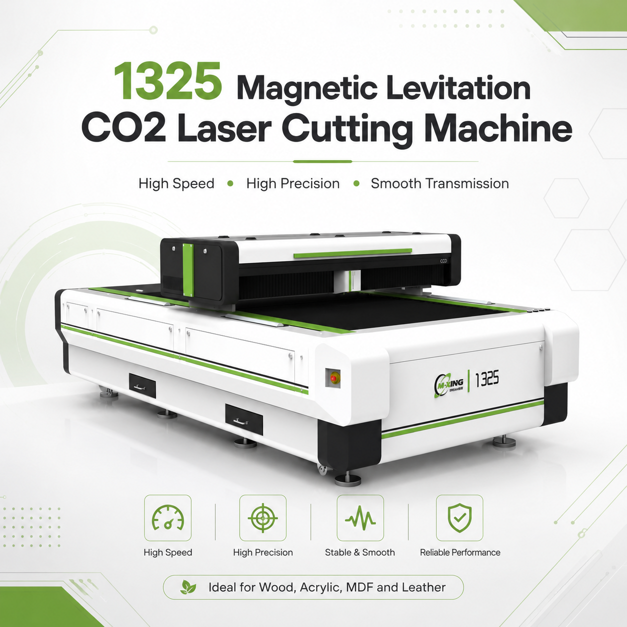 1325 Magnetic Levitation CO2 Laser Cutting and Engraving Machine: A New Choice for High-Speed Wood and Acrylic Processing