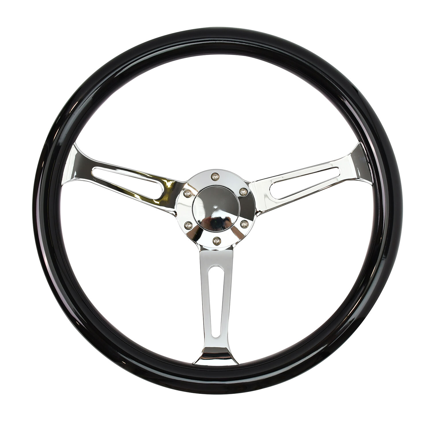 TIYPEOR Universal 15 Polegadas 380mm Alta QualidadeClássico Suporte Eletroplaca Sólida Madeira Preta Volante