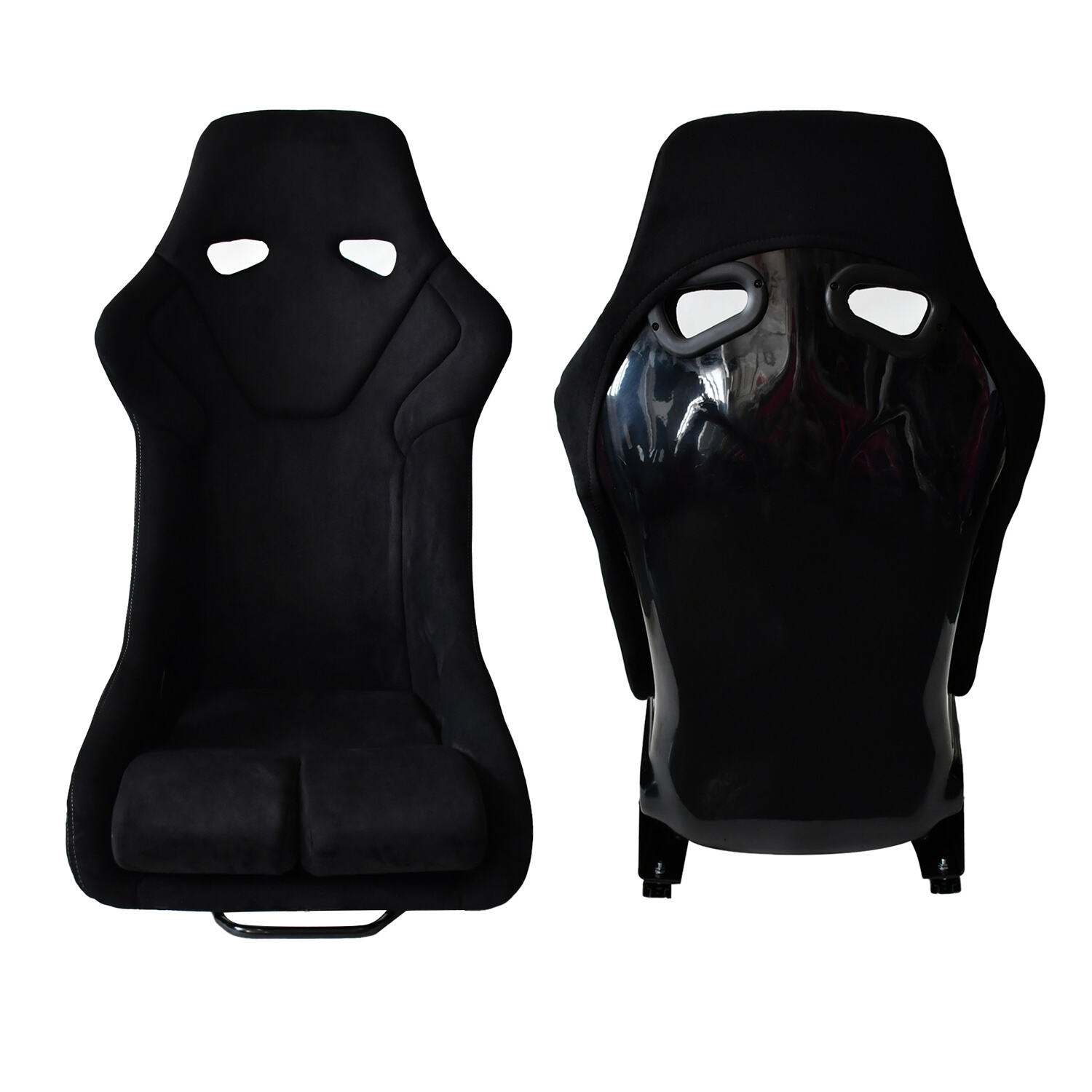 TIYPEOR Suede+fiberglass Doppia Slitta Universale Nero Corsa Modificata Seduta Bucket