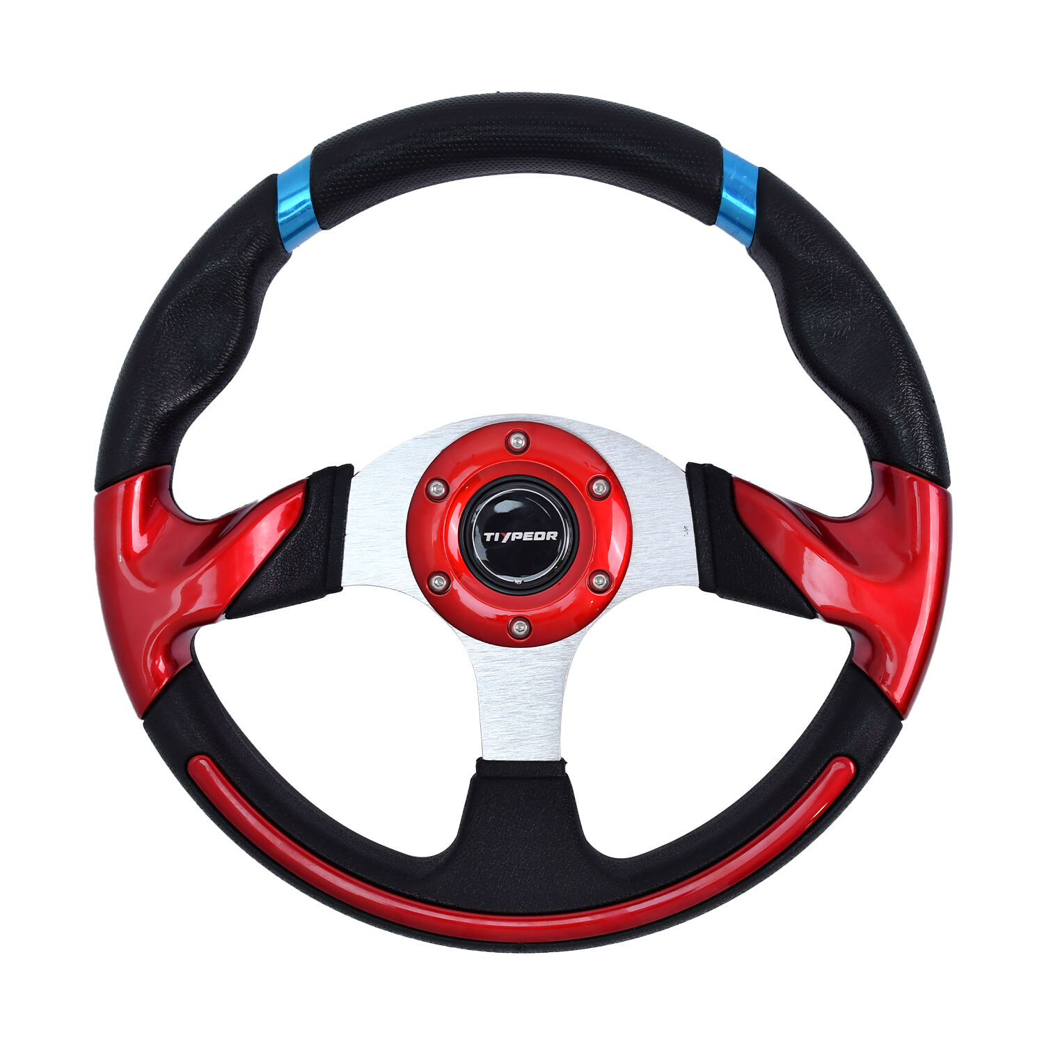 TIYPEOR PU Red Hay Mower Steering Wheel 350mm